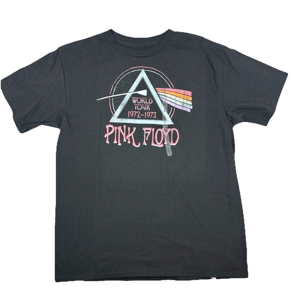 NWT PINK FLOYD Boys 4-20 Short‎ Sleeve T-Shirt Black Big LOGO - L